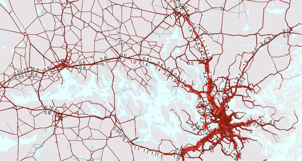 66(95) Figur x Högtrafik morgon Förbifart Stockholm 2006 ( CTS-parametrar, Samperskörning med 4