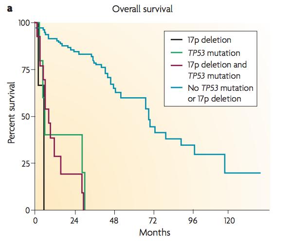 KLL-FISH och TP53 mutationsstatus Mutationsstatus av immunoglobulin-genen vid KLL Muterad 55%