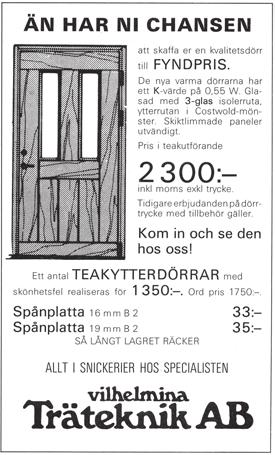 Följande stod att läsa i VILHELMINA-aktuellt......vecka 15 1979. I BACKSPEGELN.