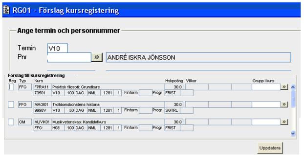 Högskolerepresentant& Studieadministratör&& & & & & & & & & & Antagen&Student& LADOK& Studieregistret& & & & & & Högskolerepresentant& Pedagogisk&personal& UHR& & CSN& & SCB& & Andra& &Organisa1oner&