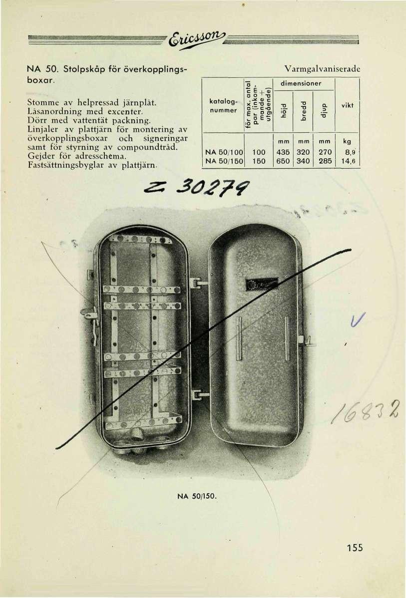>&dcm2&>* Stoe av helpressad järnplåt. Låsanordning med excenter. Dörr med vattentät packning.