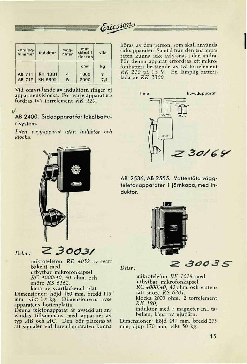7 &u*^å AB 711 AB 712 induktor RH 4381 RH 5602 4 5 katalognuer magneter motstånd i klockan ohm 1000 2000 vikt 7 7,6 höras av den person, som skall använda sidoapparaten.