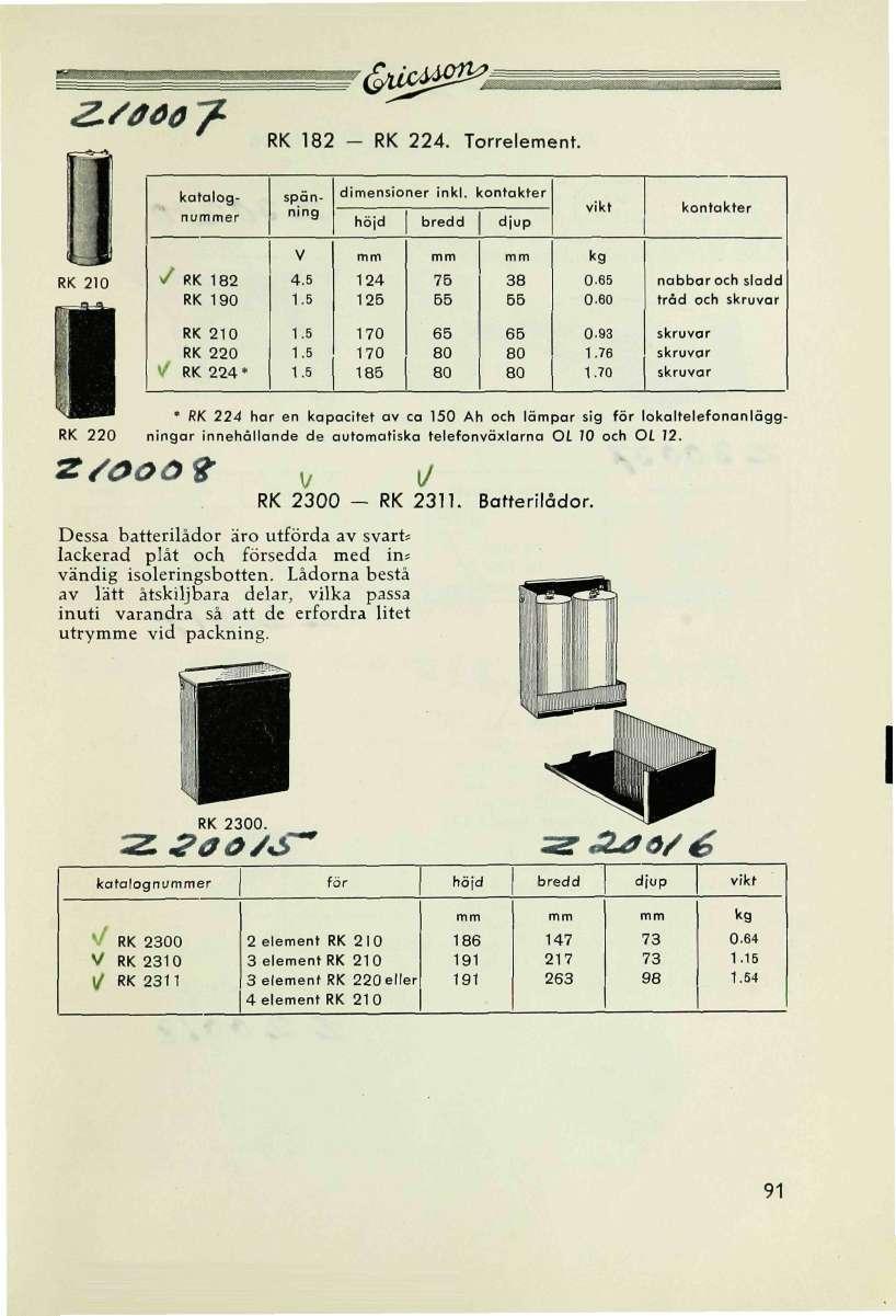 2./Wp RK 182 - '&^9 *å RK 224. Torrelement. katalognuer spänning dimensioner inkl. kontakter höjd bredd djup vikt kontakter RK 210 y RK 182 RK 190 V 4.5 1.5 124 125 75 55 38 55 0.65 0.
