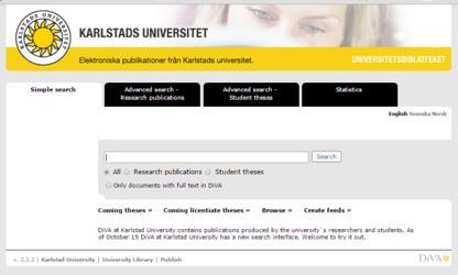 University Karlstads universitet Konstfack KTH