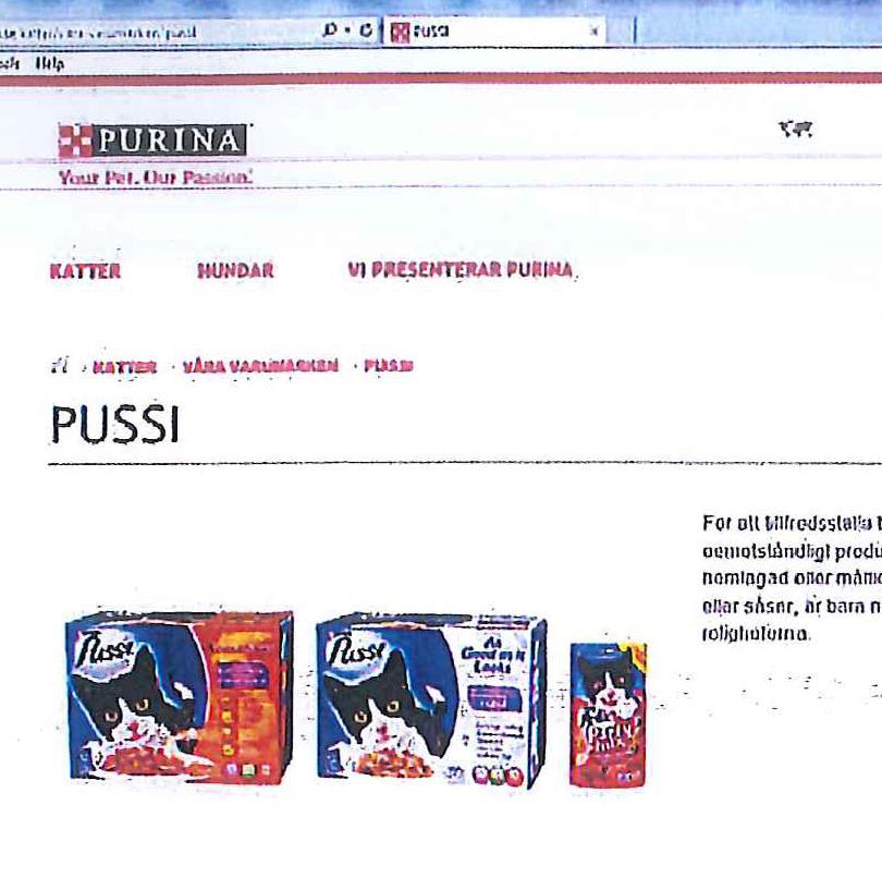 16 Marknadsföringen av kattmatsprodukter ( Purina felix party mix ) på hemsidan www.purina.