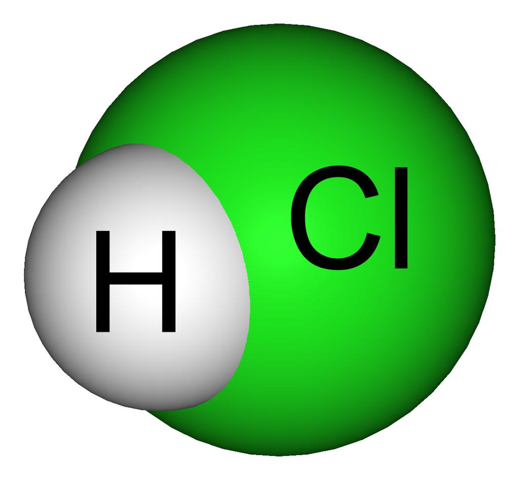 Syre (O 2 ) Väteklorid (HCl) Natriumklorid (NaCl)