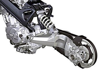 Figur 5 Enkelsidig svängarm (BMW Motorrad, 2016) 3.2.5 Systemets egenskaper 3.2.5.1 Spårvidd Spårvidden är avståndet mellan kontaktytornas centrum för en axels hjul.