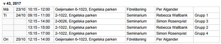 Tentamen och omtentamendatum meddelas senare.