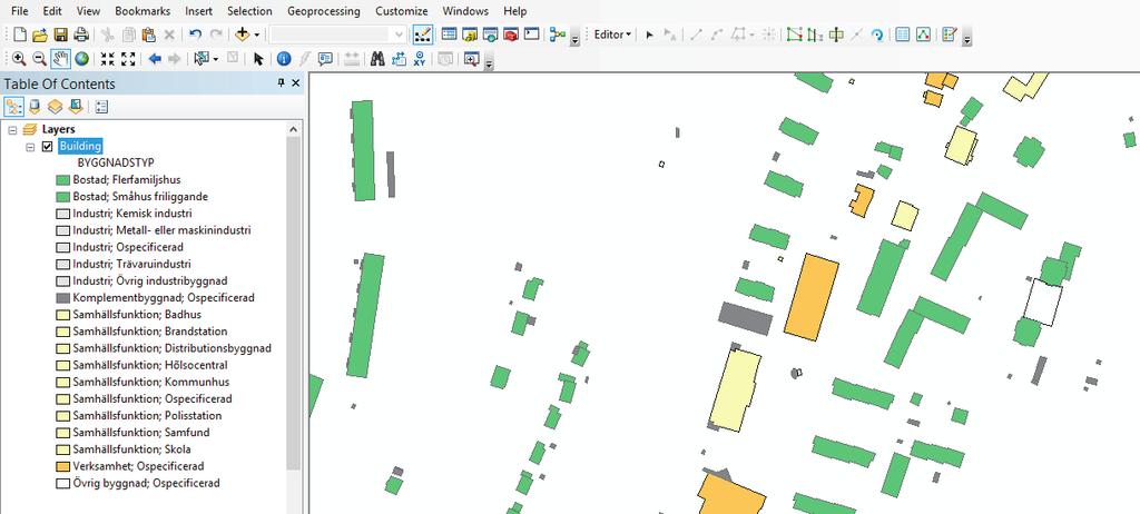 Dataunderlag Byggnader När det gäller byggnader föreslås enkla polygoner som ytor i Shapeformat där medelhöjd anges som en separat parameter.