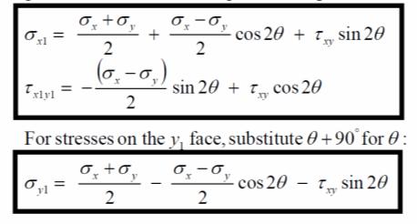τ yx = τ xy τ xz = τ zx τ yz = τ