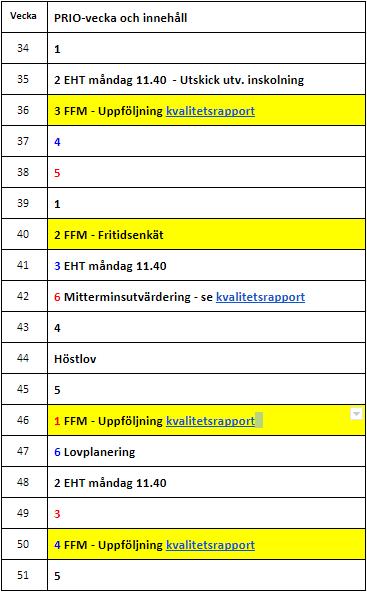 Fritidshem Verktyg för utvärdering Årsöversikt - Återkommande uppföljning av verksamhet