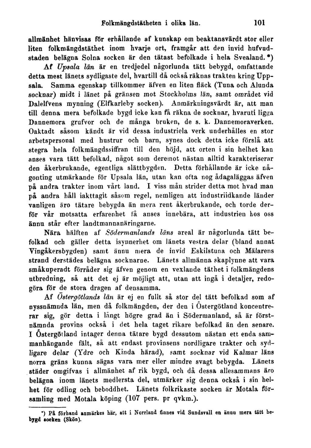 Folkmängdstätheten i oliks län.