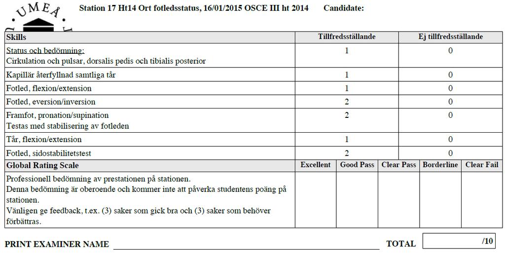 Ort fotledsstatus,