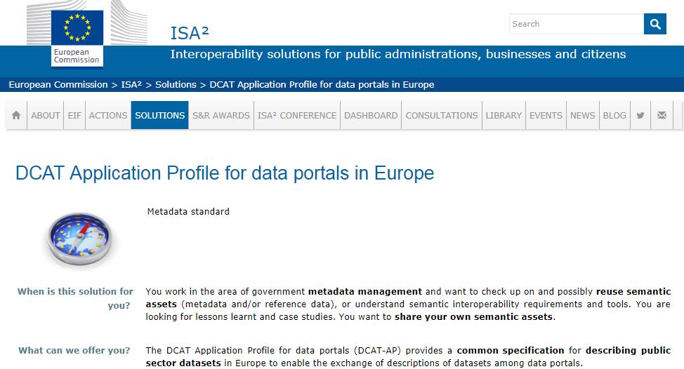 DCAT-AP en svensk anpassning Riksarkivet ska enligt uppdraget stimulera myndigheter att publicera öppna data enligt gemensamma riktlinjer DCAT-AP - metadataspecifikation som rekommenderas av EU