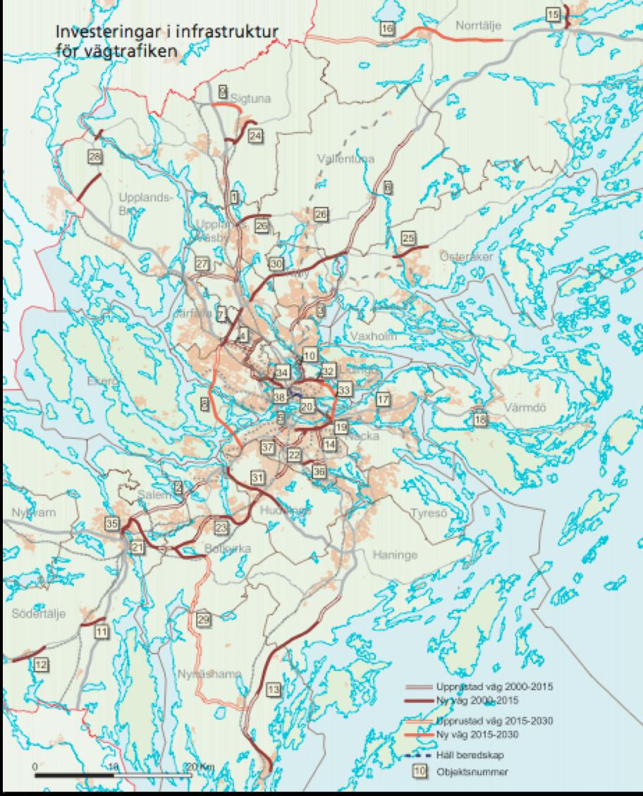 RUFS 2001 Vägar Norra länken Södra länken E18