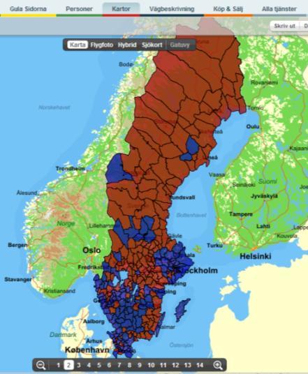 Skala geografisk kontext Riksdags val 2006 kommunnivå Källa: