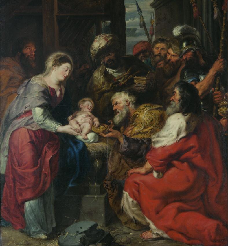 5. Konungarnas tillbedjan av Peter Paul Rubens Våning 5 FUNDERA ÖVER Scenen som utspelar sig i den här tavlan har målats av många konstnärer genom historien. Det är en berättelse som finns i Bibeln.