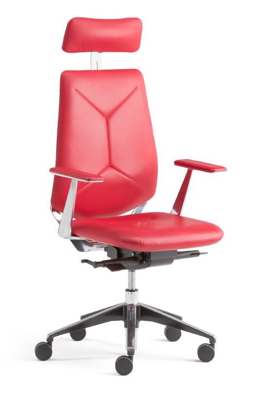Svart Röd Kontorsstol london i skinn En snyggt designad och ergonomisk stol med