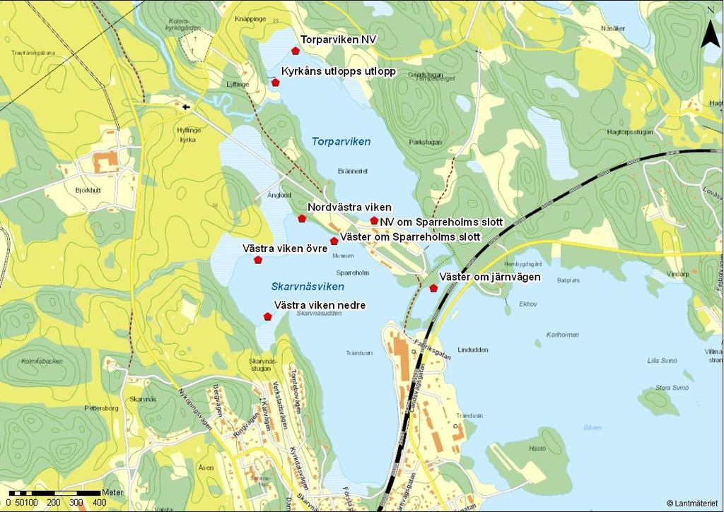 Skarvnäsviken och Torparviken Skarvnäsviken (Figur 11), vid Sparreholm, är en avskild del av Båven och förbinds med denna via en kort kanal. Viken är en viktig lek- och uppväxtlokal för malen.