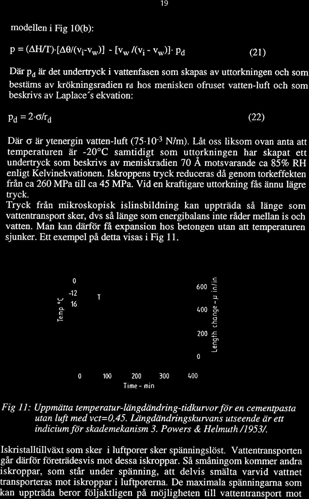 19 modellen i Fig 10(b): p = (^FUT).[Â0/(v v*)l - [v* /(v - v*)j.