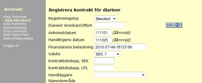 Registreringstyp Standard, om det står Ankomst i detta fält, byt till Standard och tryck Spara så kommer alla ytterligare fält som behövs för att bilden ska vara färdigregistrerad.