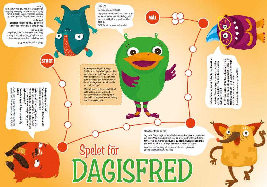 8 viktigt och intressant. Ifall man inte förstår barnet måste ytterligare frågor ställas tills alla förstår. (Folkhälsan, Spelet för Dagisfred). Figur 2.