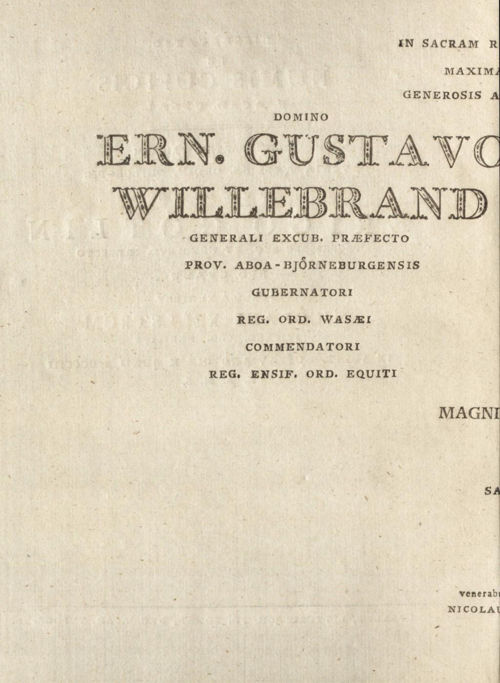 in sacram r maxim i generosis a ERN. domino prov.