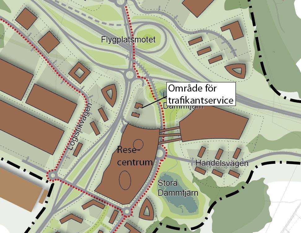 2.3 Gång- och cykeltrafik 8 (16) Ett gång- och cykelstråk har förberetts under väg 40 och fram till området för det framtida trafikantservice och resecentrum i delområde öster.