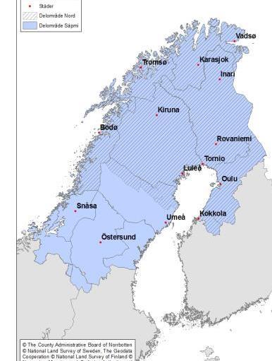 Total budget ca 76 miljoner Euro Projektpartners från området Delområden - 20 % regeln Nord och