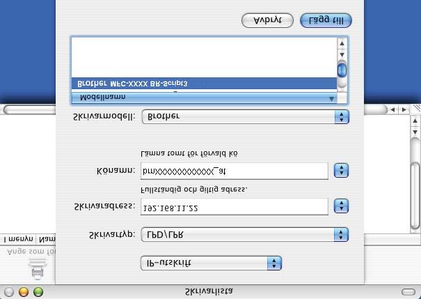 Nätverksutskrift från Macintosh h Från rullgardinsmenyn