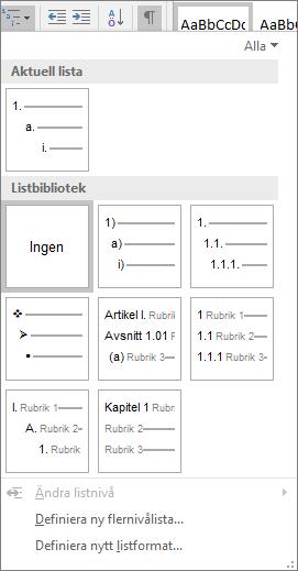 Under Listbibliotek väljer du det