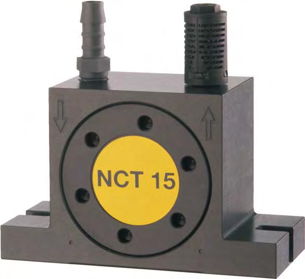 23 Lofgren pneumatiska turbin vibratorer serie NCT Cirkulär vibration Resistenta mot omgivande aggresiva media Helt obegränsad oljefri drift Nomnell frekvens från 4.00 min -1 till 45.