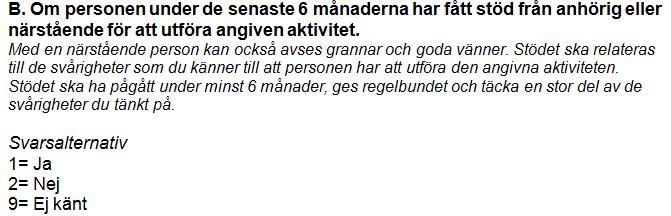 Livsområde Delta förening Delta sysselsätt Skaffa/behålla arbete Tala/Läsa/Skriva Svenska språket Använda IT Personlig vård Använda Telefon/SMS Sköta medicin Rekre/Fritid