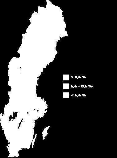 12 Förväntad procentuell sysselsättningsförändring (16-64 år) mellan kvartal 4 2016 och kvartal 4 2017 Inskrivna arbetslösa 16-64 år som andel av registerbaserad arbetskraft, prognos kvartal 4 2017