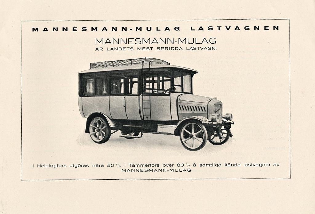 MANNESMANN-MULAG MANNESMANN-MULAG AR LANDETS MEST SPRIDDA LASTVAGN.