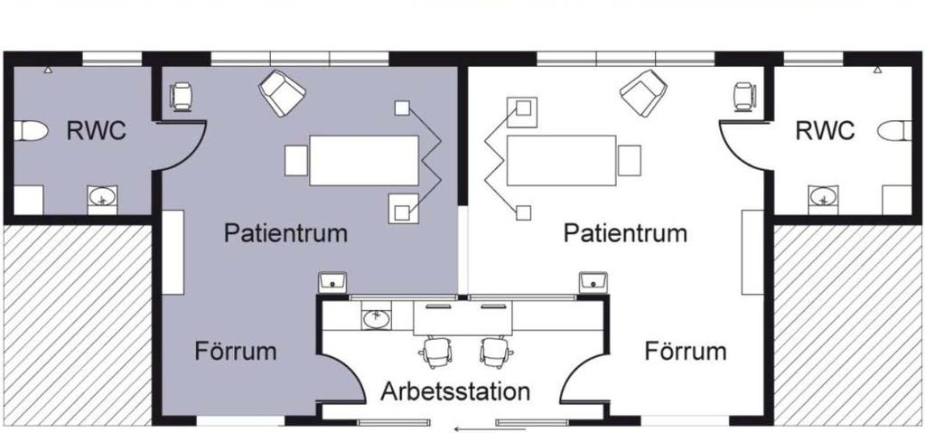 IVA-modul Ett alternativ till enpatientrum enligt Berezecka och Fröst (2013, s. 3) är IVA-modul som består av två enpatientrum kopplade till en gemensam övervakningsstation.
