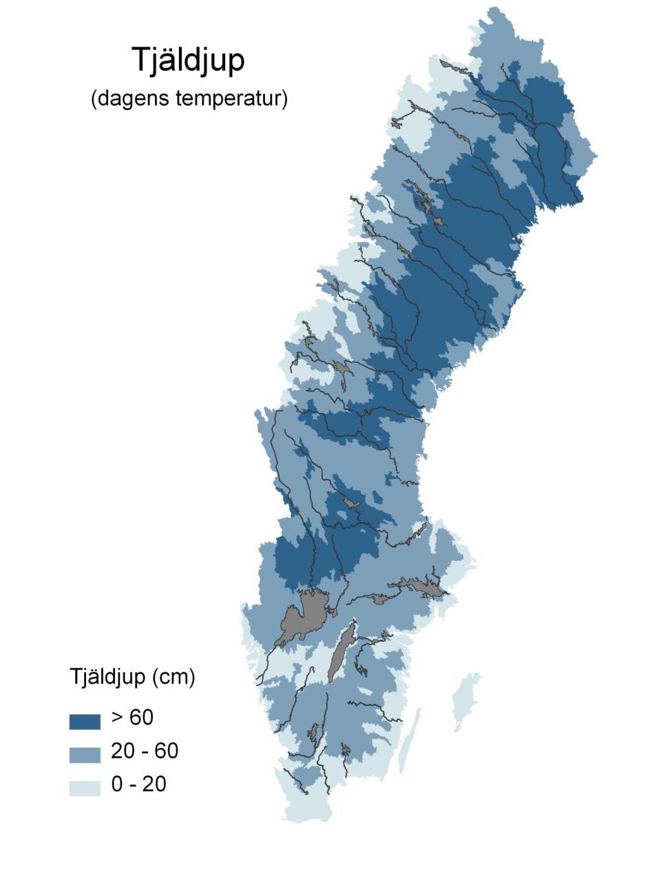 Tjäldjupet beräknas minska i södra halvan av