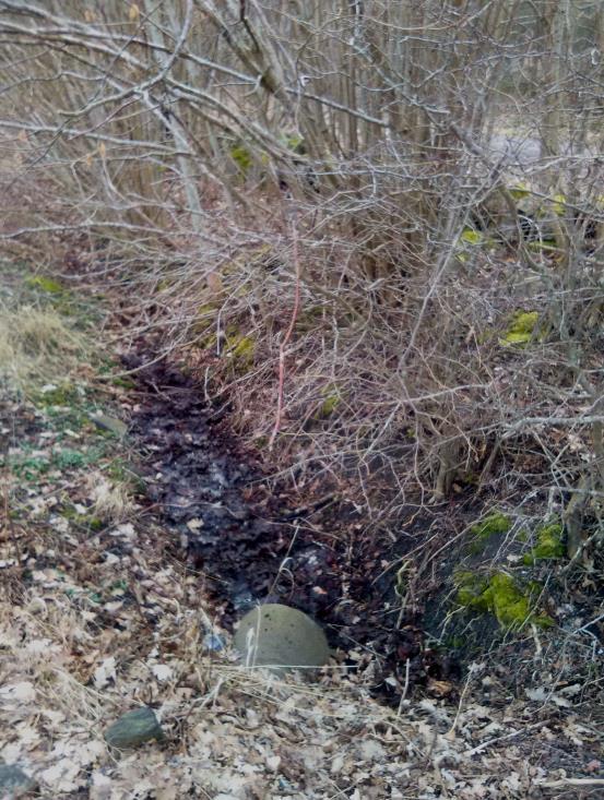 10 (26) Figur 5. Det avskärande diket i väster leds under Gärdebäcksvägen till diket längs den vägen Inget dikningsföretag berörs i närheten (Länsstyrelsens Webb GIS, 2016).