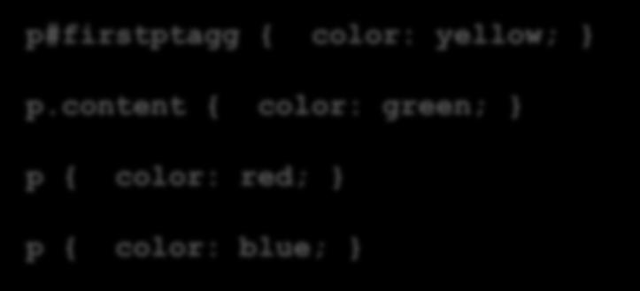 content { color: green; p { color: red; p { color: blue; 101 11 1 1+senast angiven id-elektorer (vikt