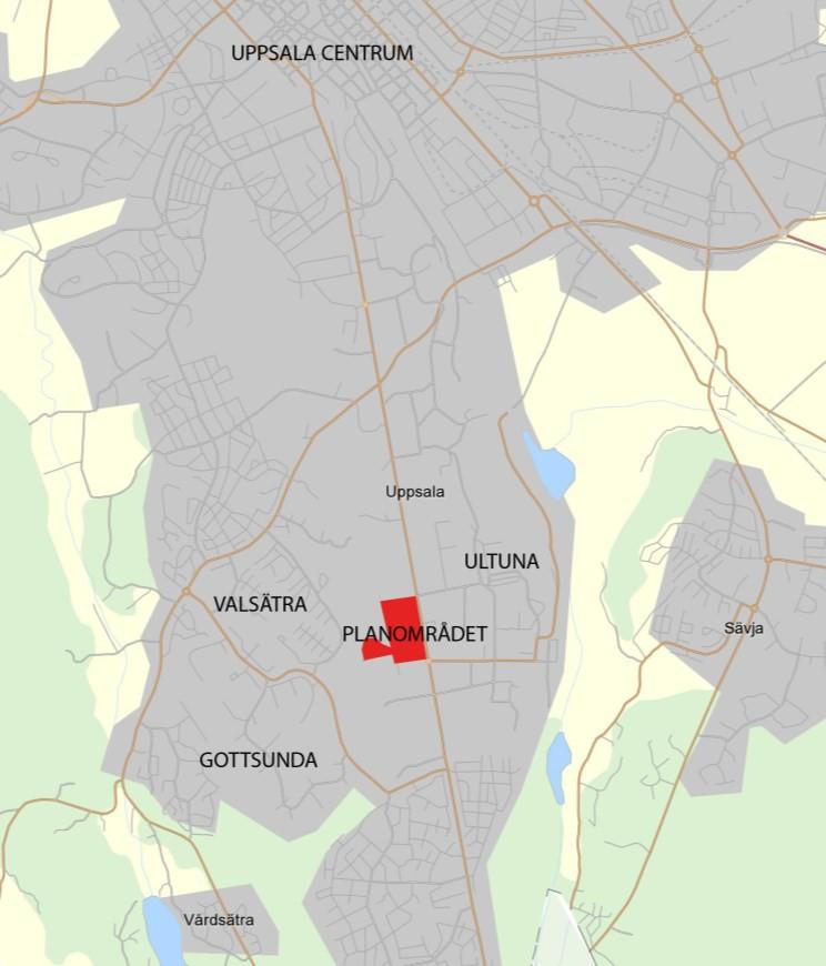 OMRÅDESFÖRUTSÄTTNINGAR OCH FÖRÄNDRINGAR Plandata Geografiskt läge och areal Planområdet är lokaliserat i Bäcklösa, väster om Dag Hammarskjölds väg.
