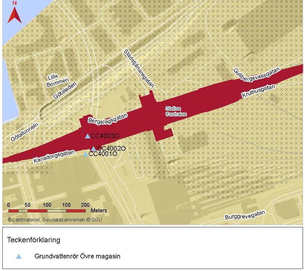 9 Delområde CC Station Centralen Inom delområde CC har inventeringen inte visat på några tidigare utredningar av jordlagrens hydrauliska egenskaper.