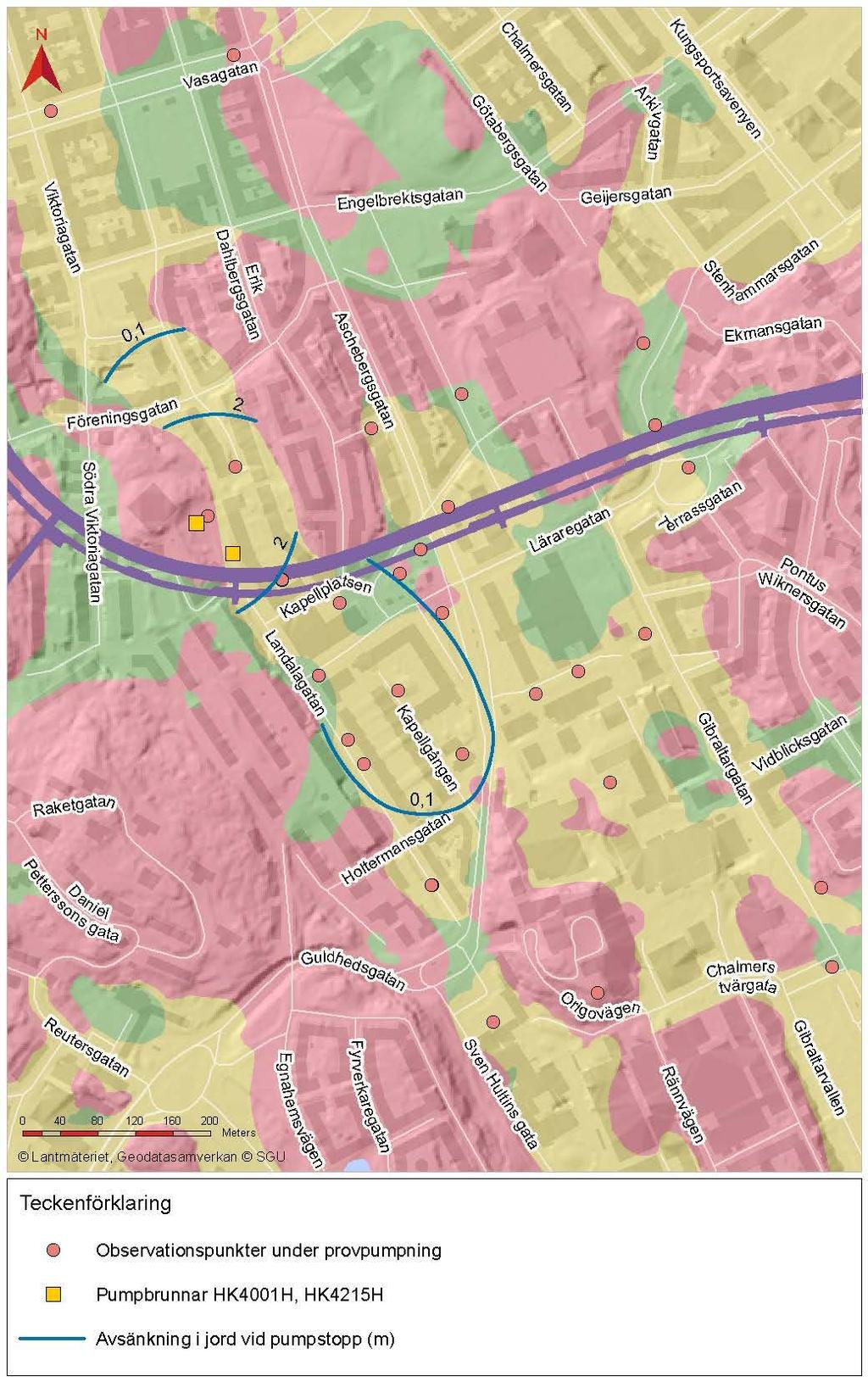 Mätningar gjordes i 44 observationsrör, inklusive HK4001H och HK4215H. Av dessa rör är 21 satta i det undre magasinet, 8 i det övre och 15 i berg.