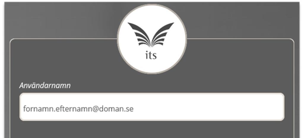 Logga in med din mailadress som användarnamn och