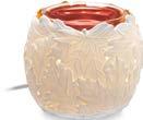 Doftlampa - Löv Bas i keramik med lövmotiv. Glasskål. Vit sladd. 12 cm h.