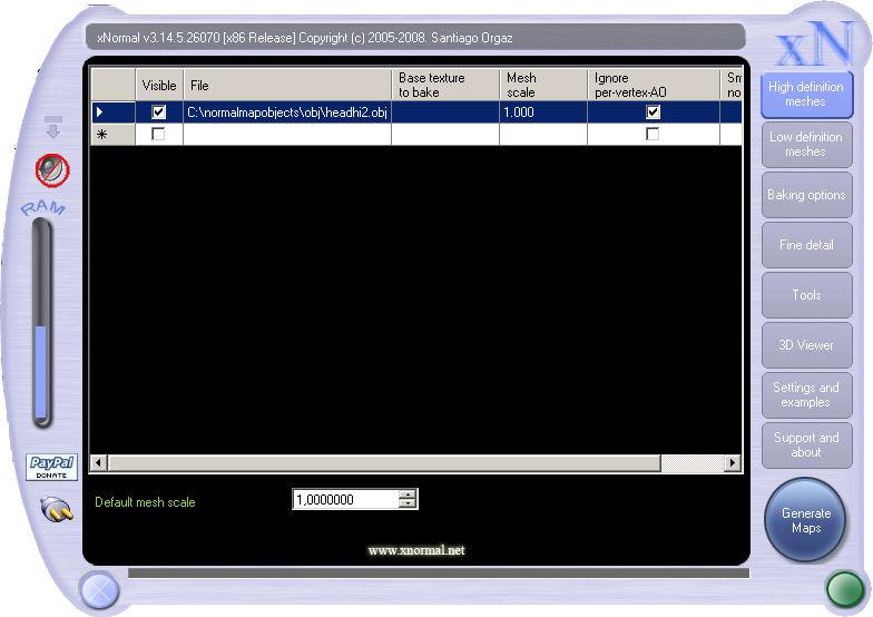 Modellerna exporteras till standardformatet OBJ som Maya kan exportera till direkt från installation.