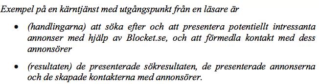 etjänst, etjänstekonceptet (Blocket) Exempel på etjänster med
