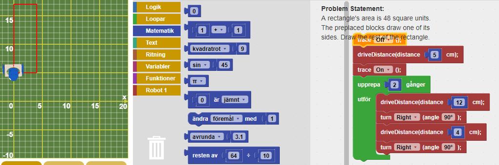 textbaserade programmeringsverktyget används programmering mer genomgående som ett verktyg att utföra beräkningar och lösa matematiska problem.