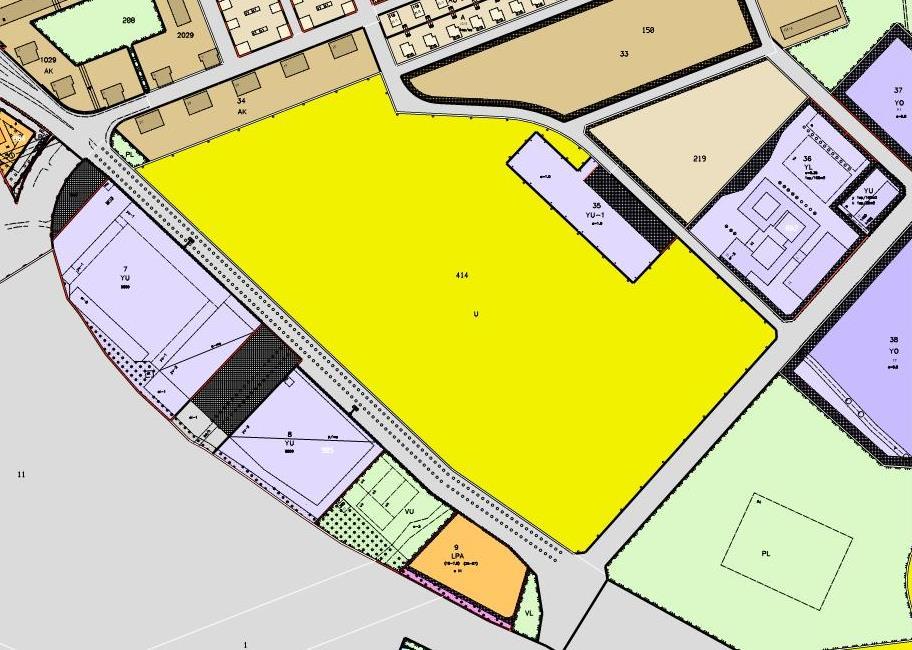 6 Utdrag ur utkastet till delgeneralplan 2040 för Vasa centrum. Detaljplaner som gäller på detaljplaneändringsområdet: 13.