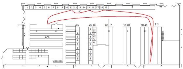 Exempelrunda 8 Tabell 13: Rekvisition nr 8 Figur 16: Spaghetti-diagram nr 8