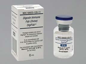 Digifab Omedelbart livshotande cirkulationspåverkan Inj Digifab 160 mg på 2-5 min + Inf Digifab 80 mg på en timme + Inf Digifab 80 mg